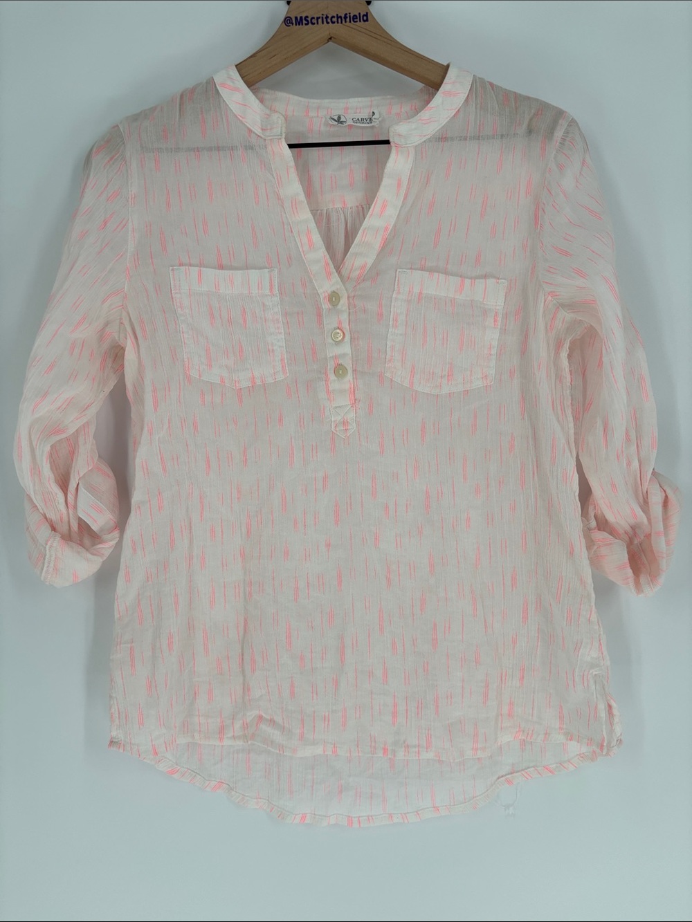 Carve Designs xs neon sheer  white shirt